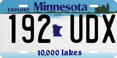 MN license plate 192UDX