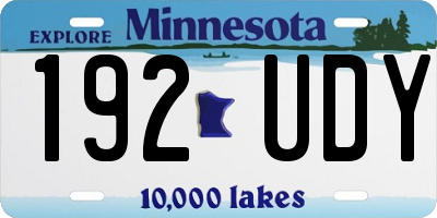 MN license plate 192UDY