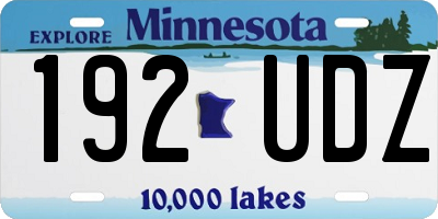 MN license plate 192UDZ