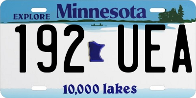 MN license plate 192UEA