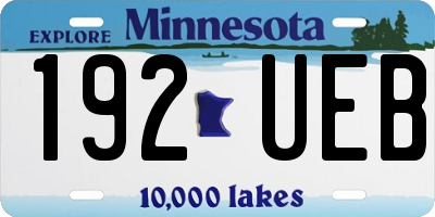 MN license plate 192UEB