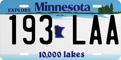 MN license plate 193LAA