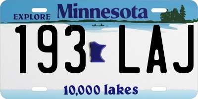 MN license plate 193LAJ