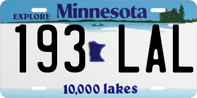 MN license plate 193LAL