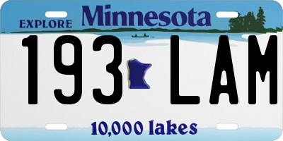 MN license plate 193LAM