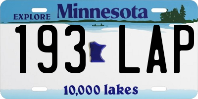 MN license plate 193LAP