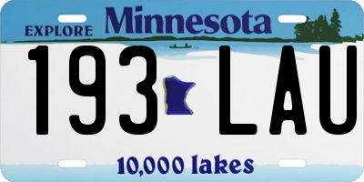 MN license plate 193LAU