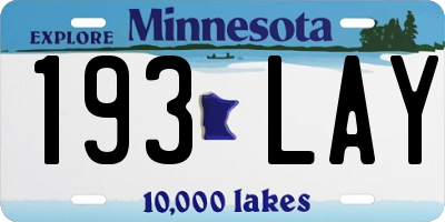 MN license plate 193LAY