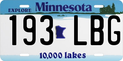 MN license plate 193LBG