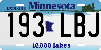 MN license plate 193LBJ