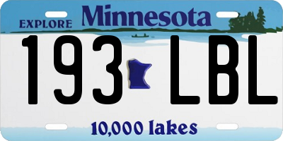MN license plate 193LBL