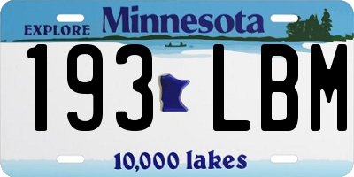 MN license plate 193LBM