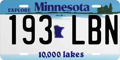 MN license plate 193LBN