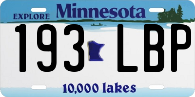 MN license plate 193LBP