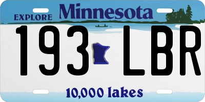 MN license plate 193LBR