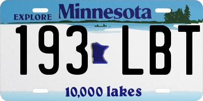 MN license plate 193LBT