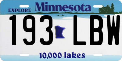 MN license plate 193LBW
