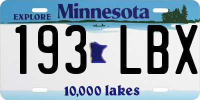 MN license plate 193LBX