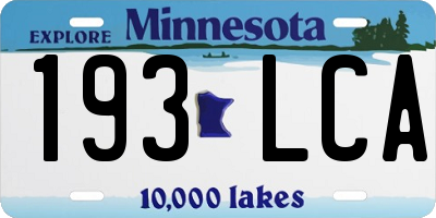MN license plate 193LCA