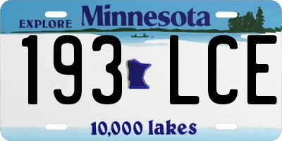 MN license plate 193LCE