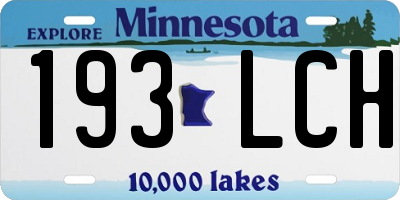 MN license plate 193LCH