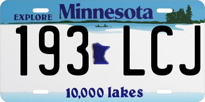 MN license plate 193LCJ