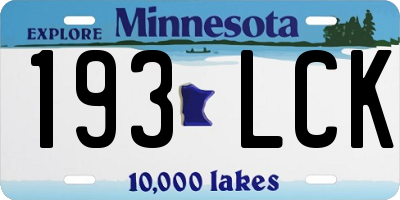 MN license plate 193LCK