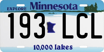 MN license plate 193LCL