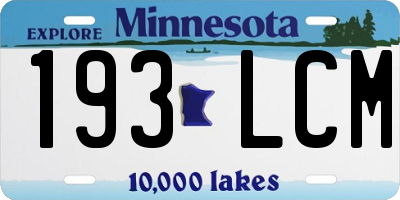 MN license plate 193LCM