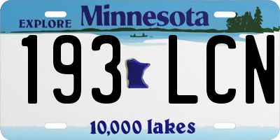 MN license plate 193LCN