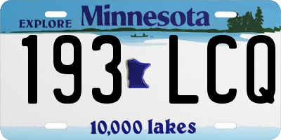 MN license plate 193LCQ