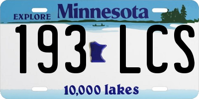 MN license plate 193LCS