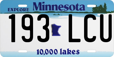 MN license plate 193LCU