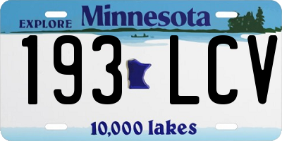 MN license plate 193LCV
