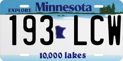 MN license plate 193LCW