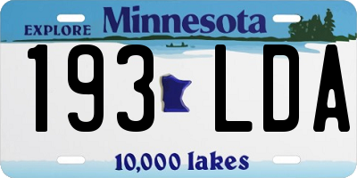 MN license plate 193LDA