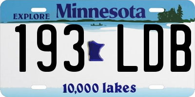 MN license plate 193LDB