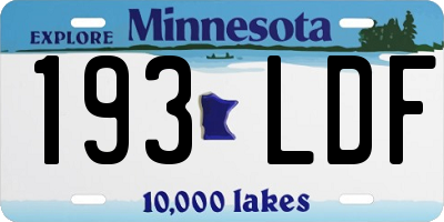 MN license plate 193LDF