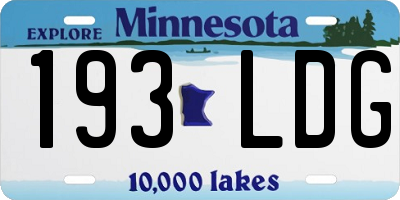 MN license plate 193LDG