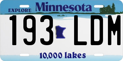 MN license plate 193LDM
