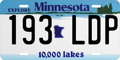 MN license plate 193LDP