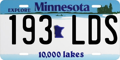 MN license plate 193LDS