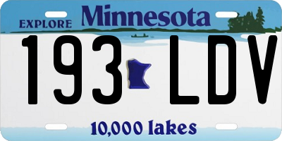 MN license plate 193LDV