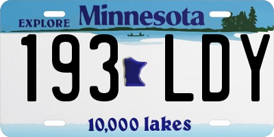 MN license plate 193LDY