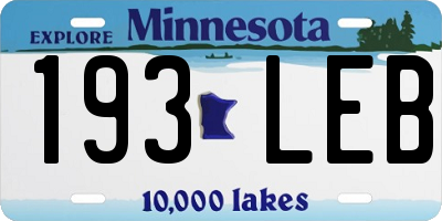 MN license plate 193LEB