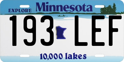 MN license plate 193LEF