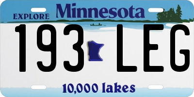 MN license plate 193LEG