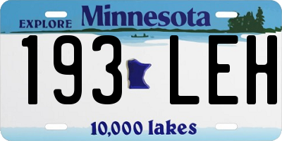 MN license plate 193LEH