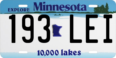 MN license plate 193LEI