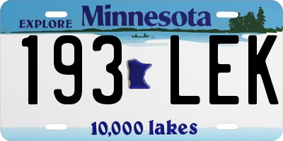 MN license plate 193LEK